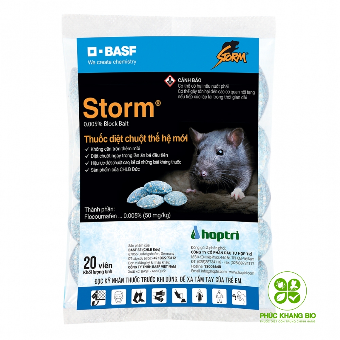 THUỐC DIỆT CHUỘT STORM - BASF ( ĐỨC )- gói 20 viên